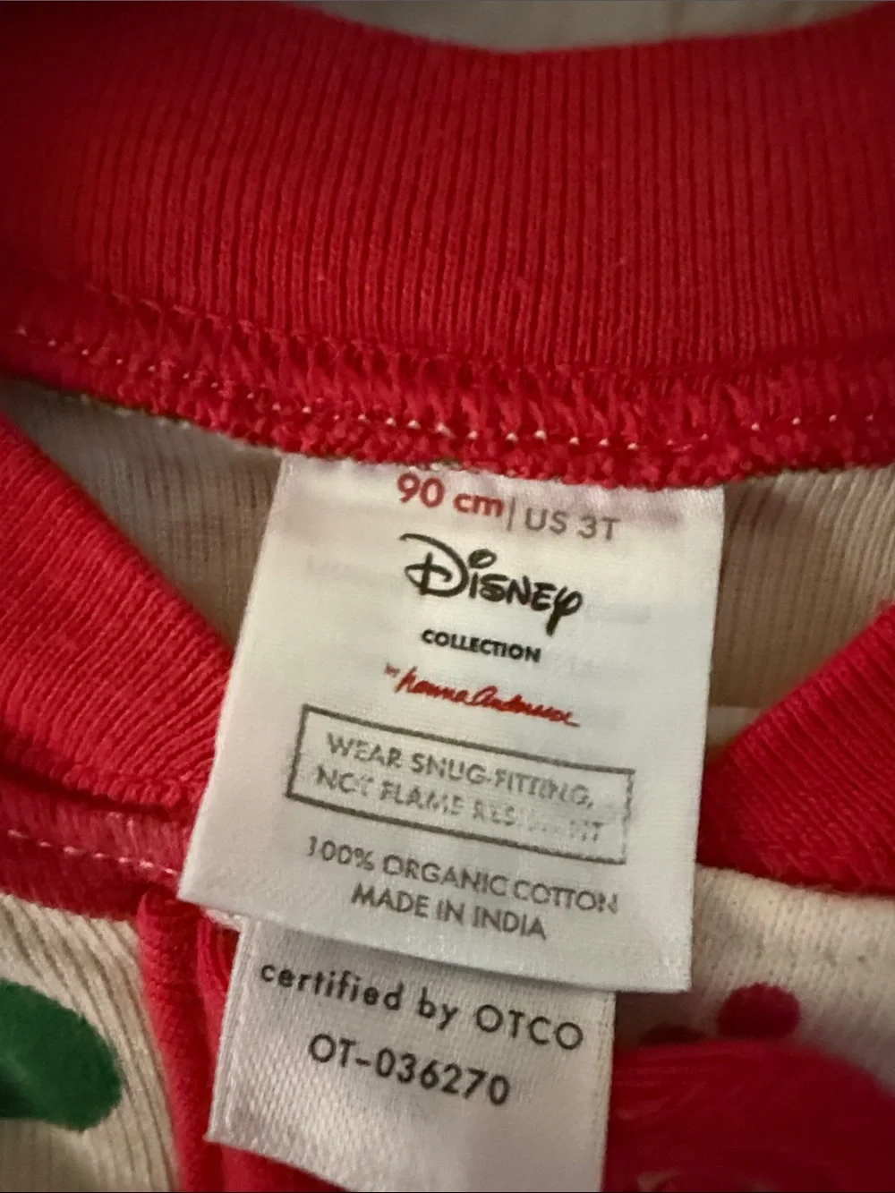 Disney Red, Green & White Mickey Holiday Footed One-Piece PJs